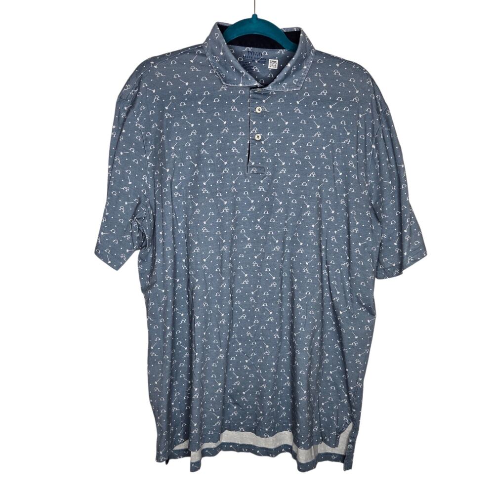 Polo Ralph Lauren Men Performance Shirt Croquet Mallet Wicket Preppy Large